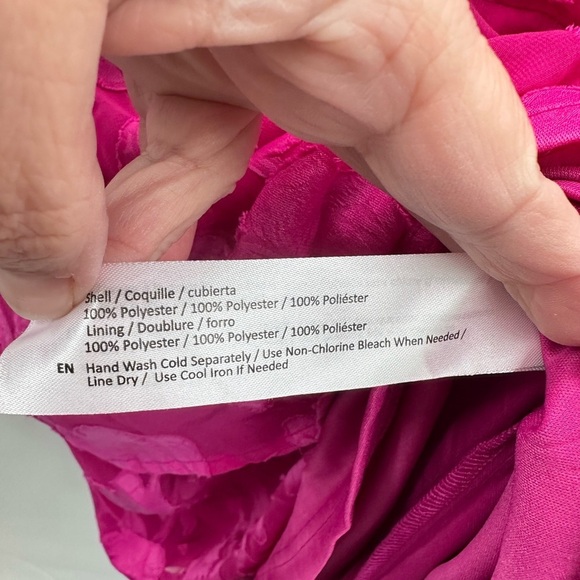 BAND OF THE FREE Kiss me fuchsia peplum ruffled textured party mini dress NWT M - Picture 10 of 16